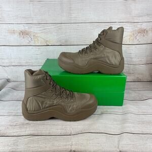 Bottega Veneta Puddle Bomber Mens Sz EU 46 US13 Lace Up Boots Jute Tan Nylon Bottega Veneta Puddle Bomber Mens Sz EU 46 US13 Lace Up  main image 3